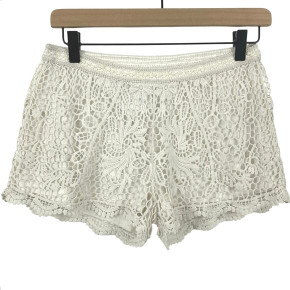 Mossimo Supply Co. Pants - Mossimo Women Crotchet Short Boho Breach Hippie Resort Swim Festival Cream Small